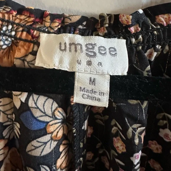 Umgee Floral Patchwork Blouse - M - Picture 3 of 7